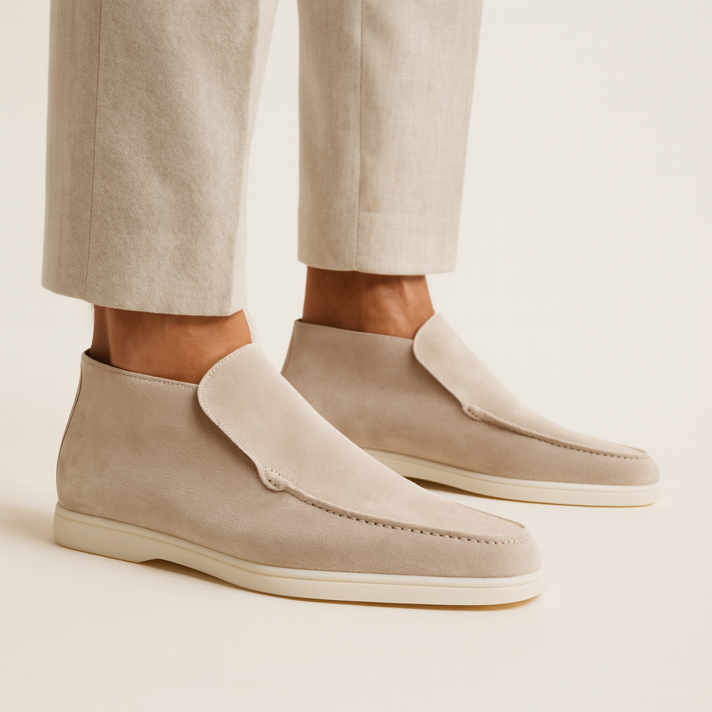 Mocassins montants à enfiler bout arrondi coutures apparentes semelle basse homme – Orthez