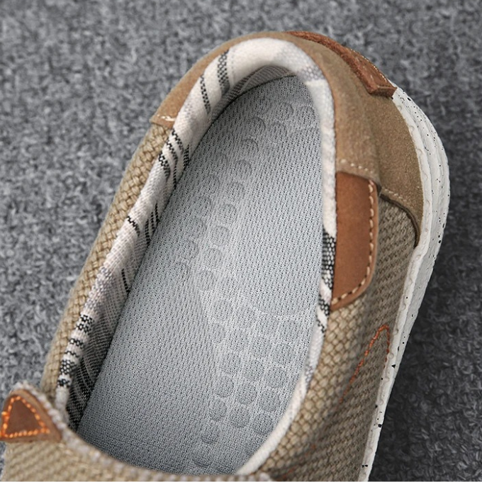 Mocassins en toile légère sans lacets semelle plate homme – Beaugency