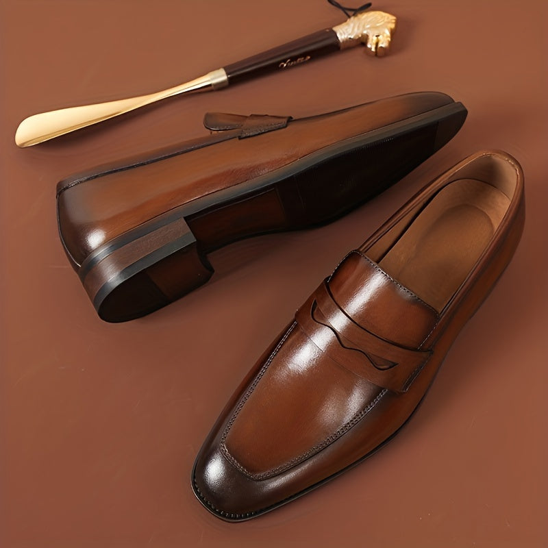 Mocassins penny à enfiler bout allongé fente penny semelle basse homme – Dolus