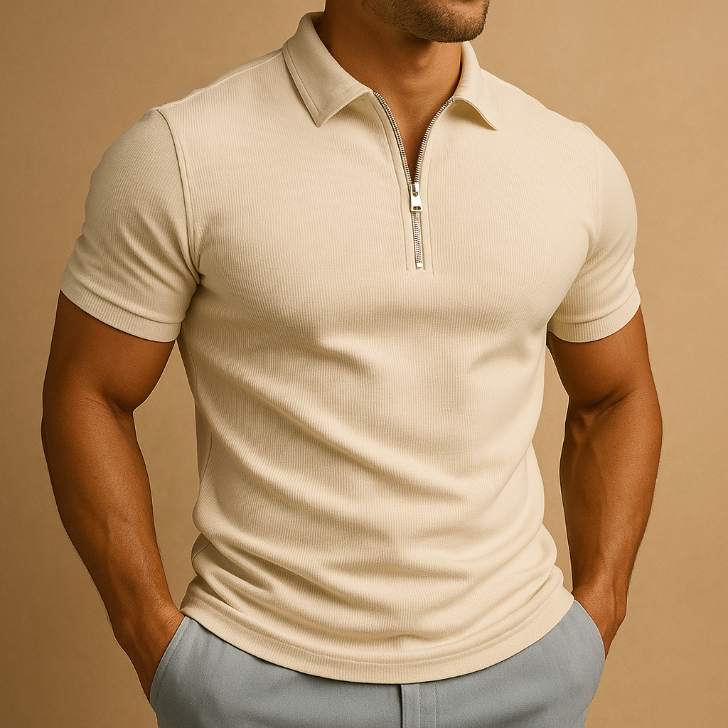Polo zippé coupe slim moderne respirant smart casual homme – Bellême