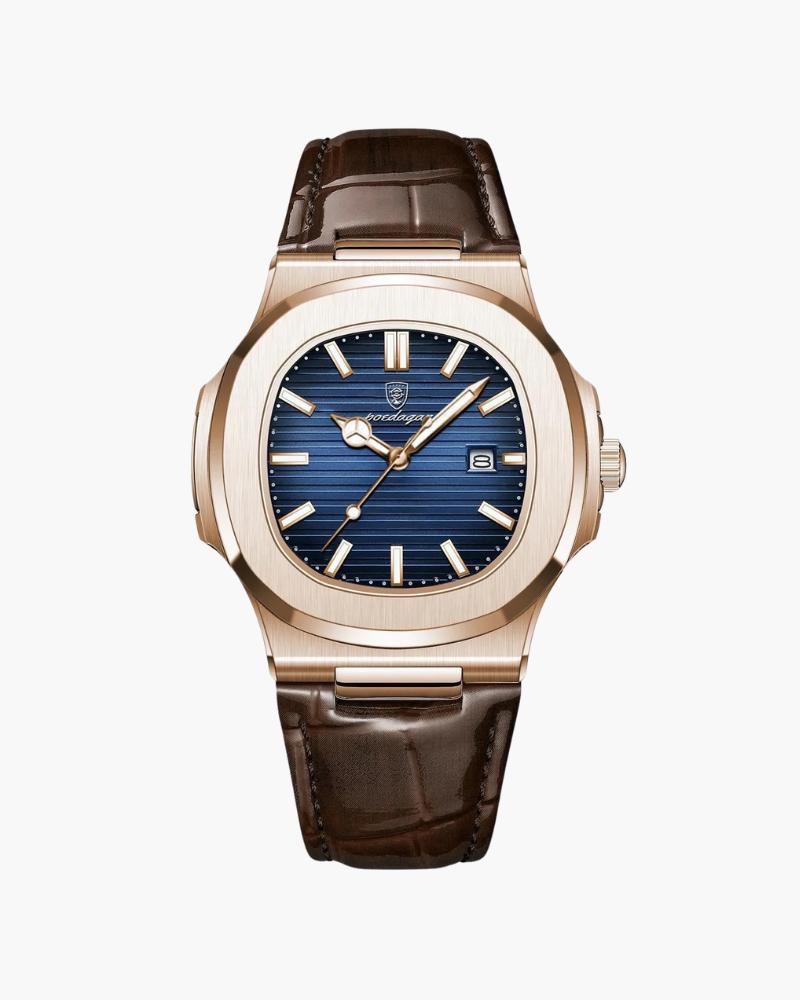 Montre à cadran rond affichage de la date bracelet texturé homme – Sare
