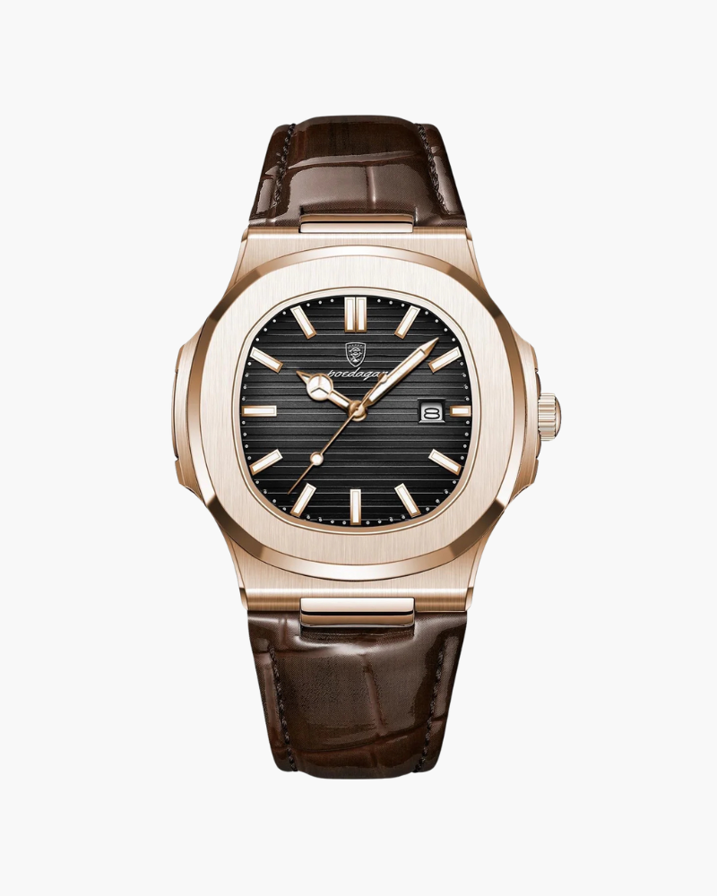 Montre à cadran rond affichage de la date bracelet texturé homme – Sare