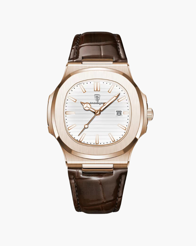Montre à cadran rond affichage de la date bracelet texturé homme – Sare