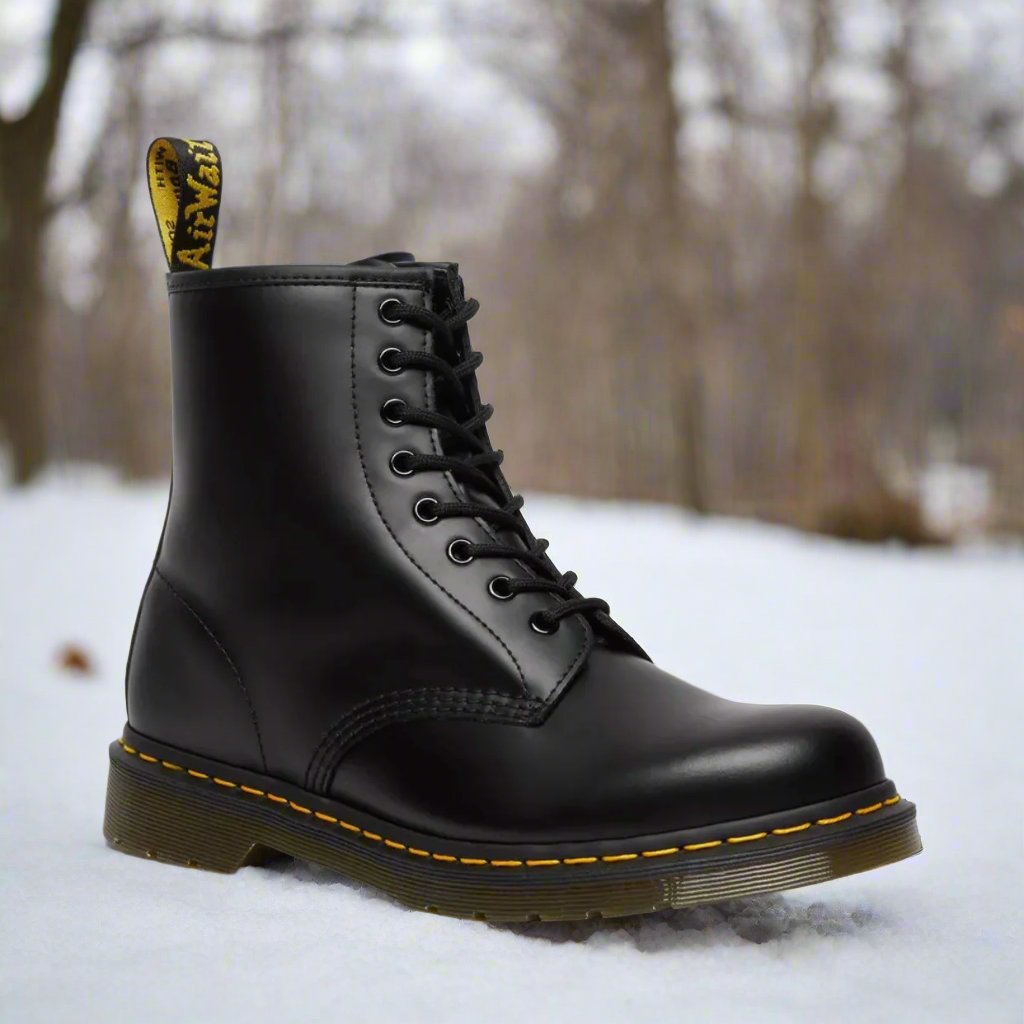 Bottines à lacets effet cuir lisse