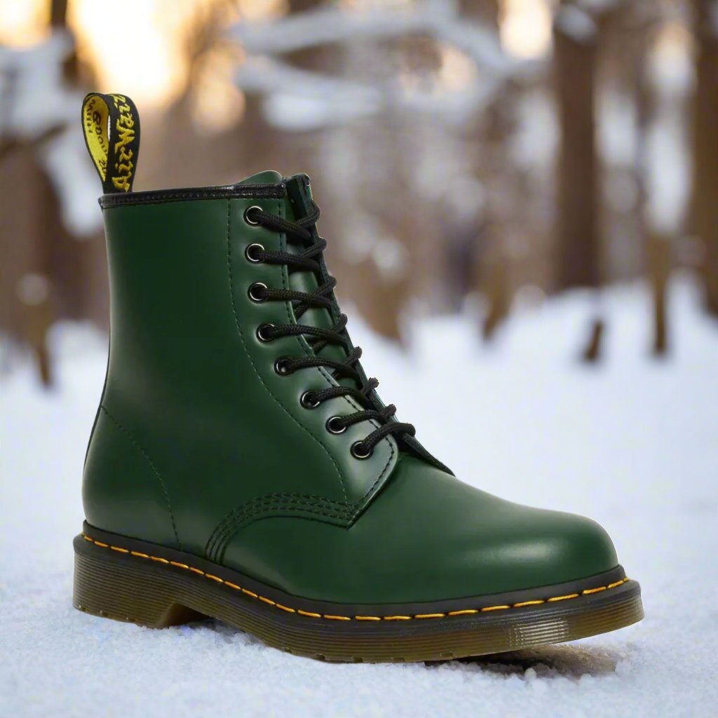 Bottines à lacets effet cuir lisse
