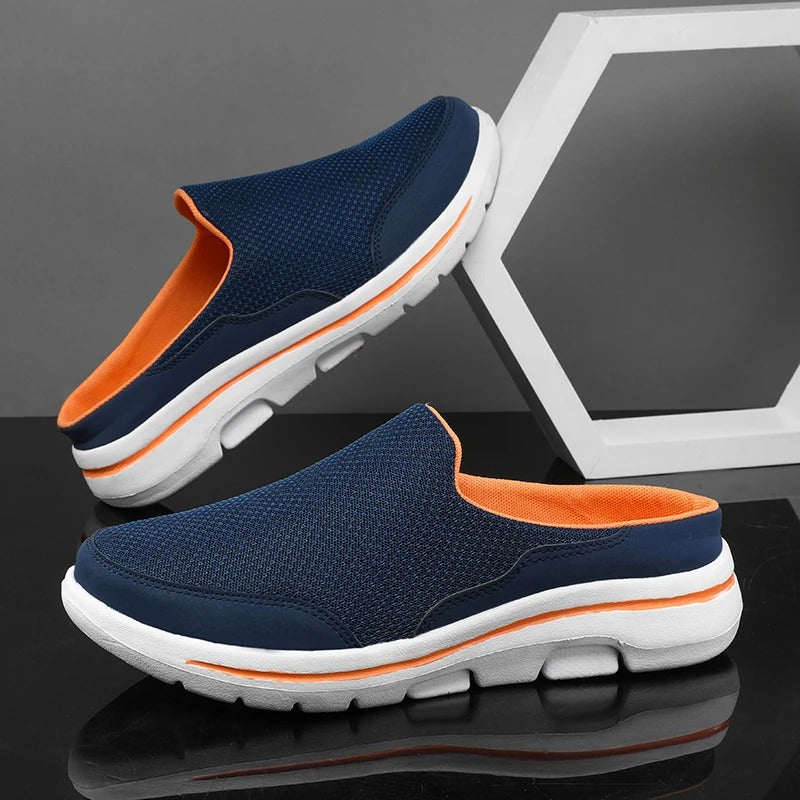 Mules en maille à enfiler talon ouvert semelle épaisse homme – Bréhat
