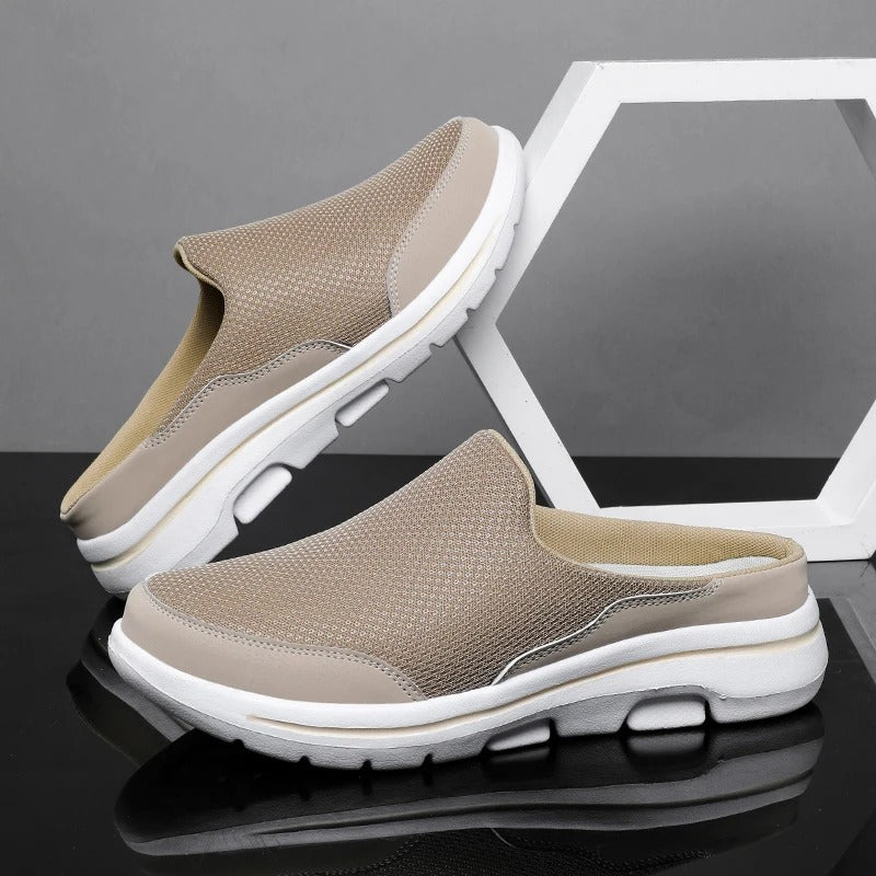 Mules en maille à enfiler talon ouvert semelle épaisse homme – Bréhat
