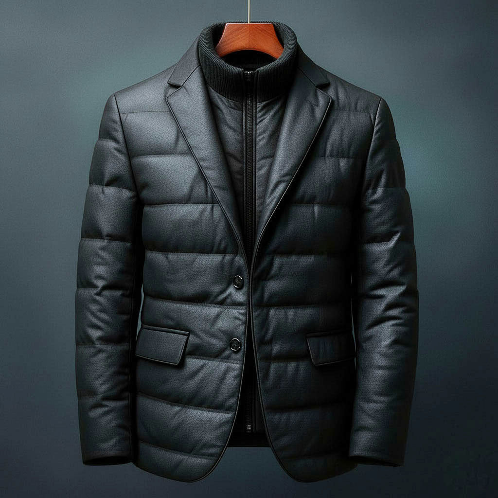 Veste matelassée coupe blazer à plastron