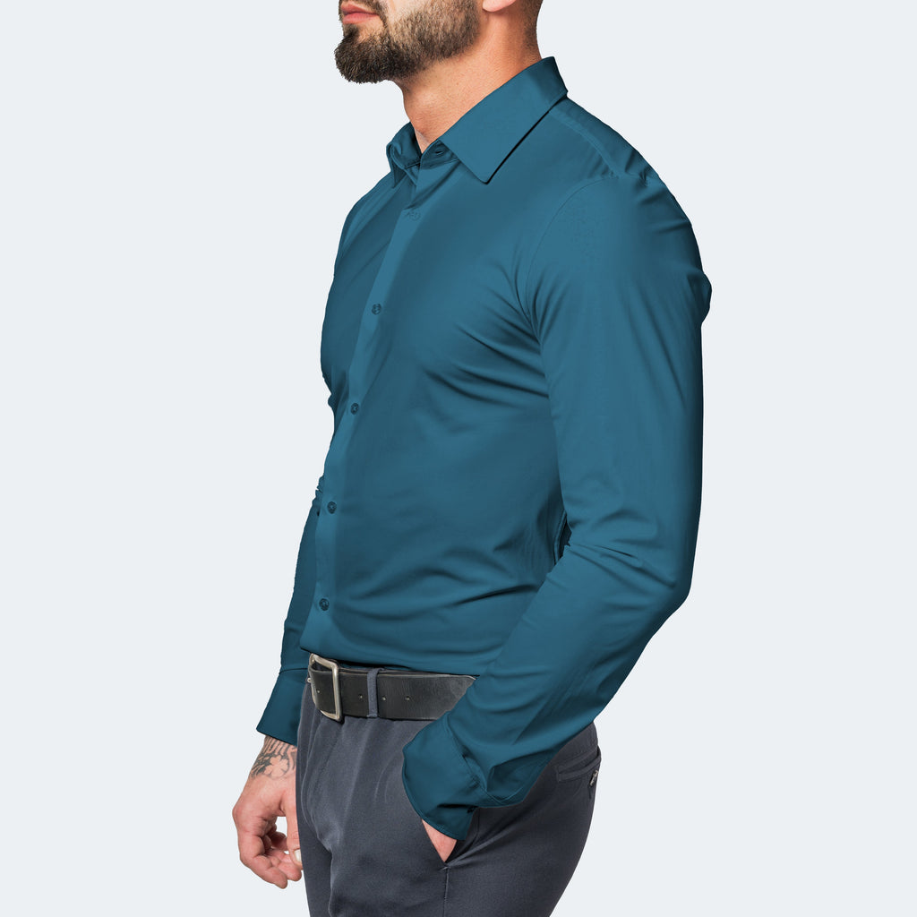 Chemise stretch coupe nette manches longues au style intemporel homme – Lyon