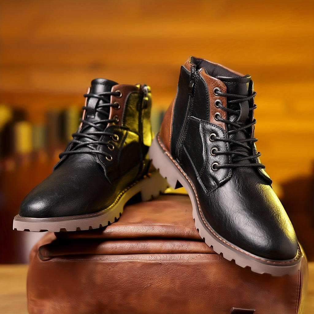 Bottines en cuir zippées tige montante finition soignée homme – Autun