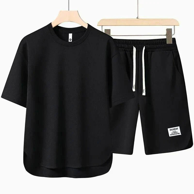 Ensemble T-shirt coupe relax et short assorti décontracté homme – Gujan-Mestras