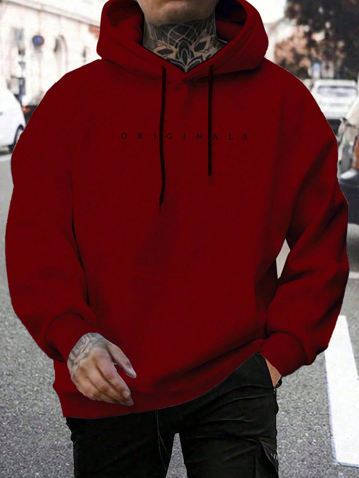 Sweat à capuche oversize imprimé lettré urbain finition soignée homme – Tannay