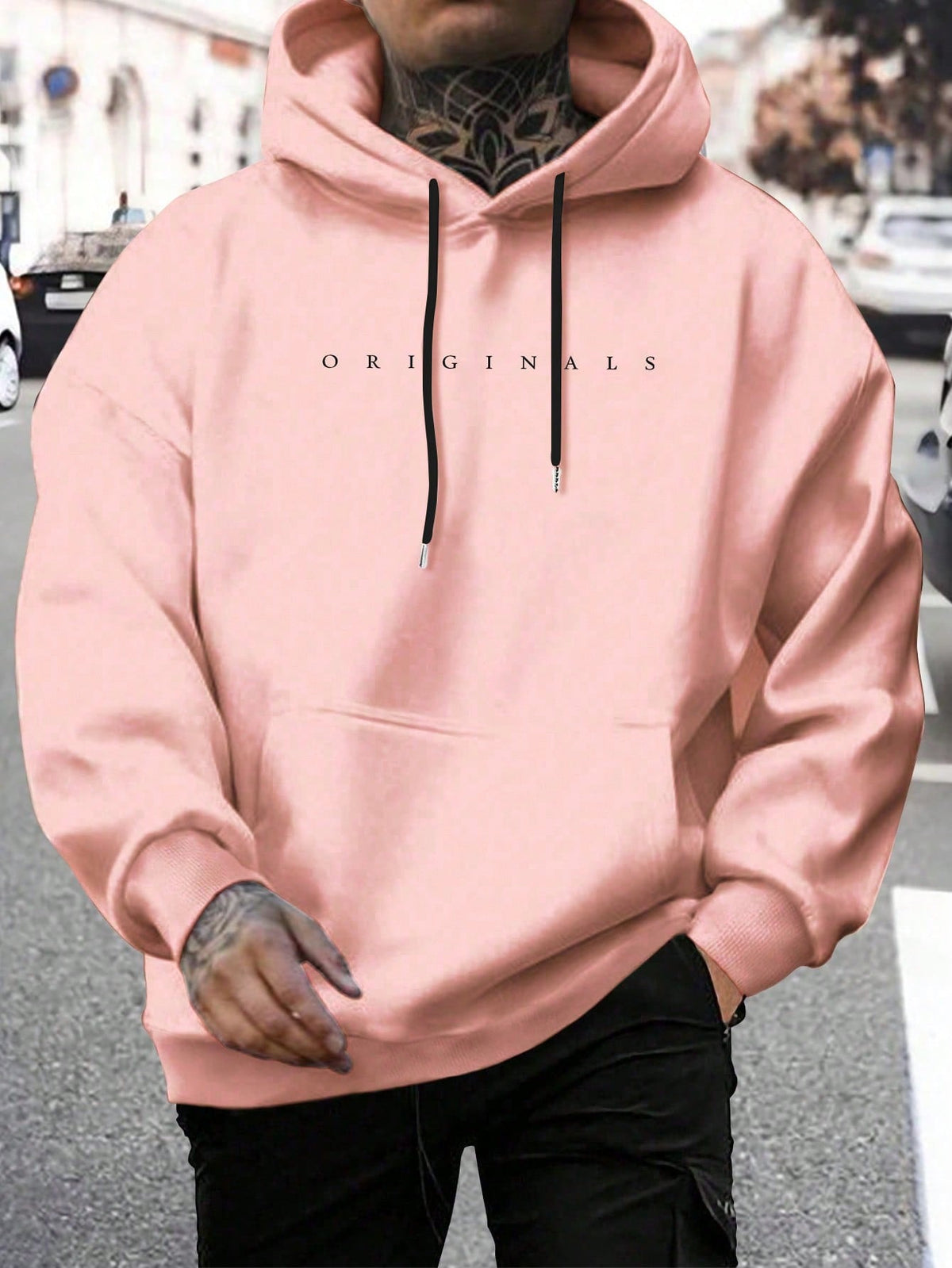 Sweat à capuche oversize imprimé lettré urbain finition soignée homme – Tannay