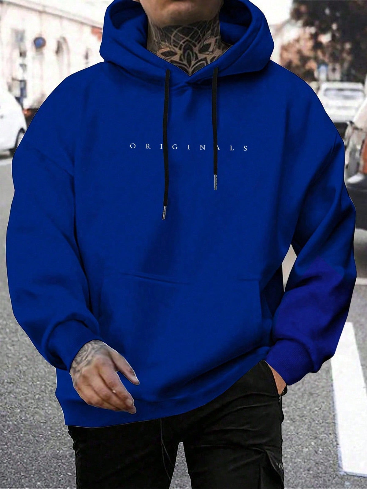 Sweat à capuche oversize imprimé lettré urbain finition soignée homme – Tannay