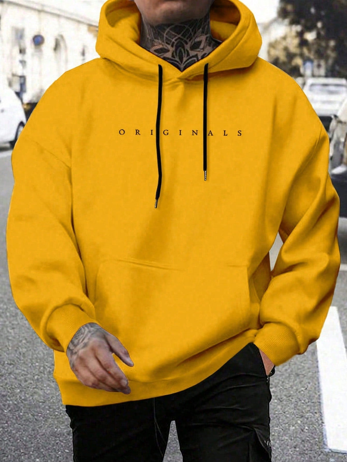 Sweat à capuche oversize imprimé lettré urbain finition soignée homme – Tannay