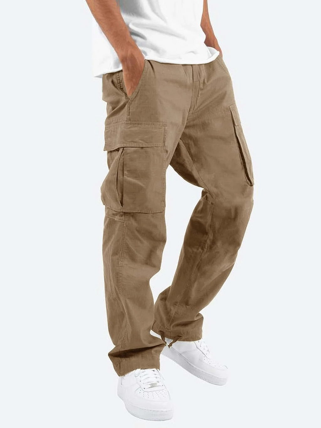 Pantalon cargo bas de jambe à cordon coupe droite homme – Blois