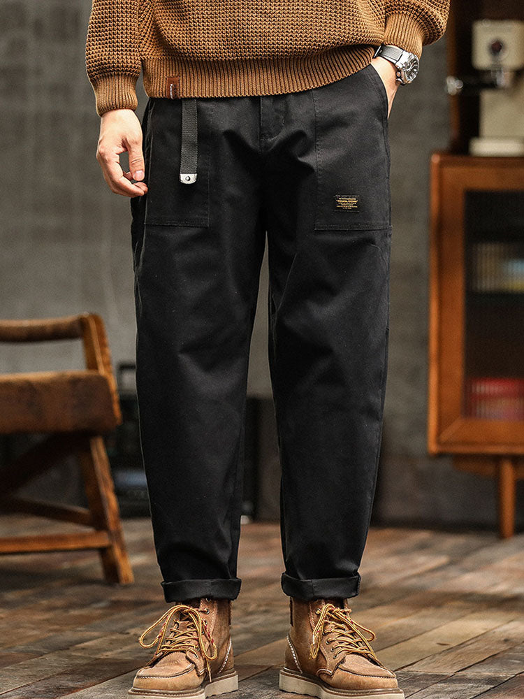 Pantalon cargo poches latérales à rabat bas retroussables homme – Preuilly