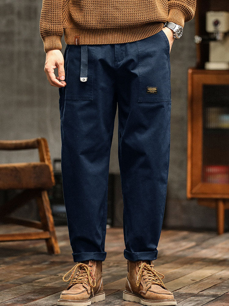 Pantalon cargo poches latérales à rabat bas retroussables homme – Preuilly