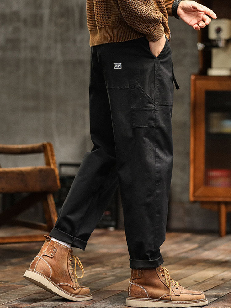Pantalon cargo poches latérales à rabat bas retroussables homme – Preuilly
