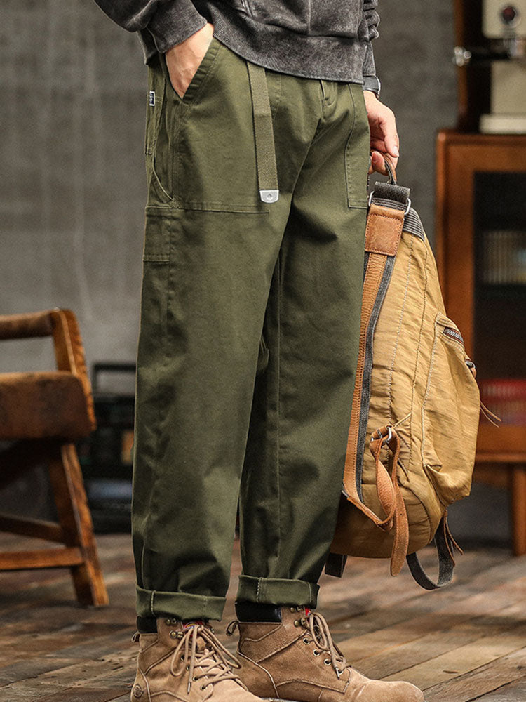 Pantalon cargo poches latérales à rabat bas retroussables homme – Preuilly