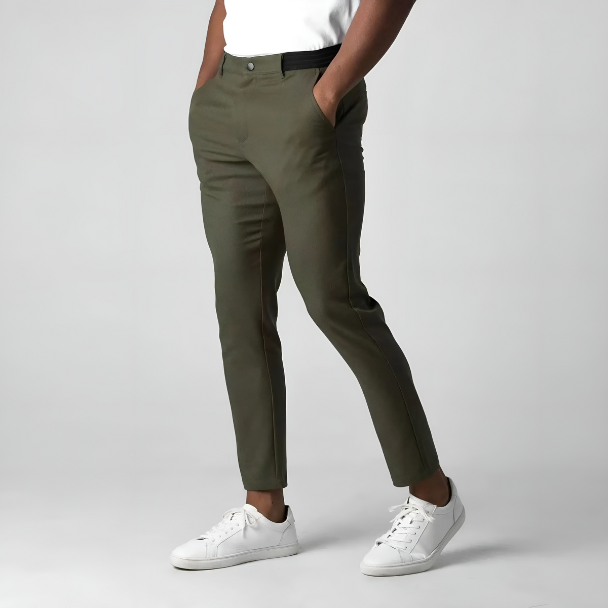 Pantalon coupe ajustée jambes fuselées longueur légèrement raccourcie homme – Givry