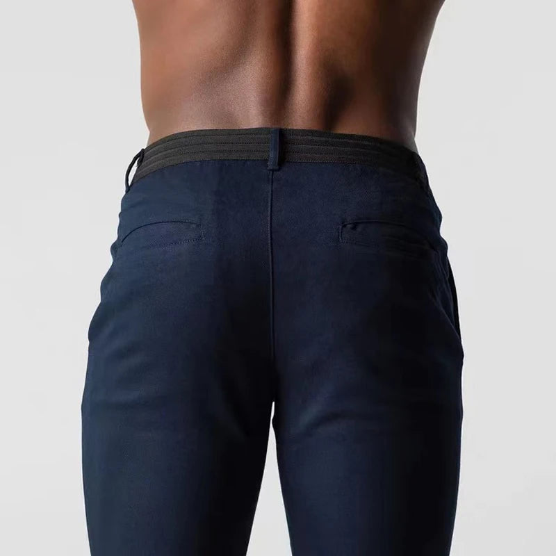 Pantalon coupe ajustée jambes fuselées longueur légèrement raccourcie homme – Givry