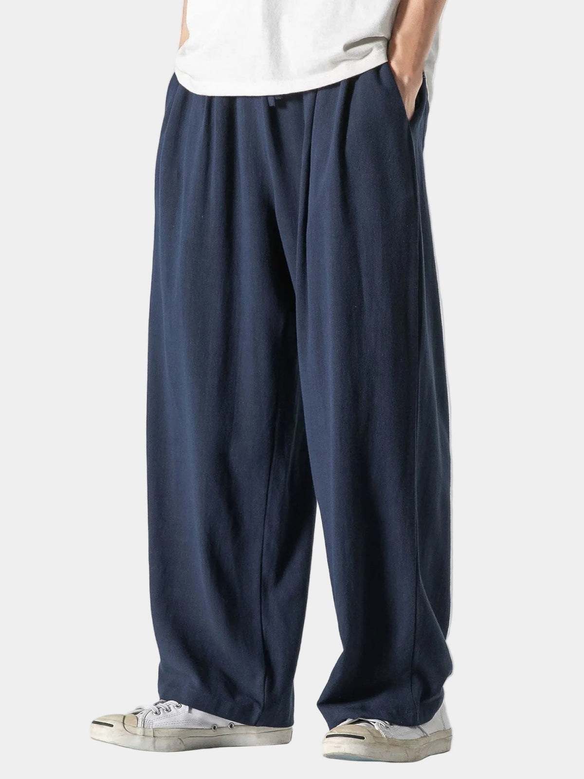 Pantalon coupe ample taille élastique cordon de serrage jambes longues homme – Orbec