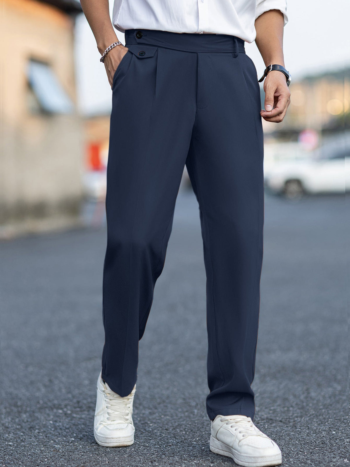 Pantalon à fermeture croisée pli central pour le quotidien homme – Comps