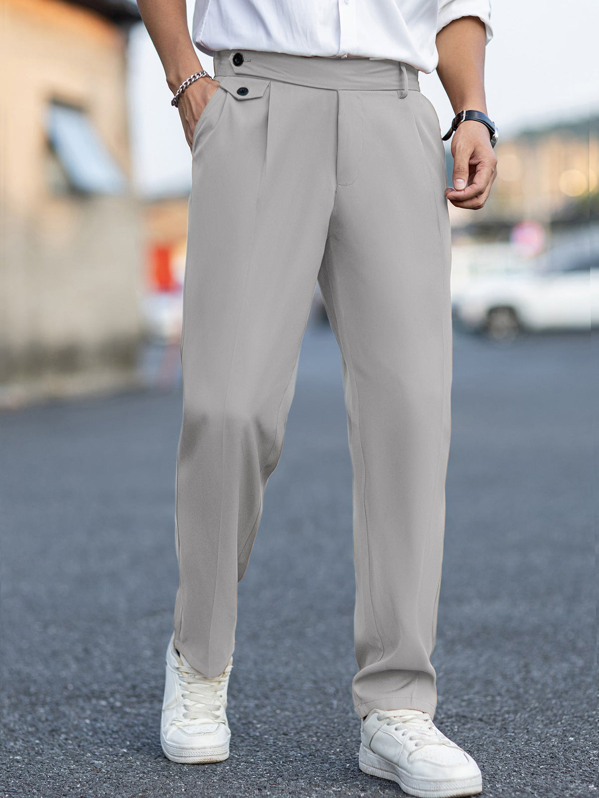 Pantalon à fermeture croisée pli central pour le quotidien homme – Comps