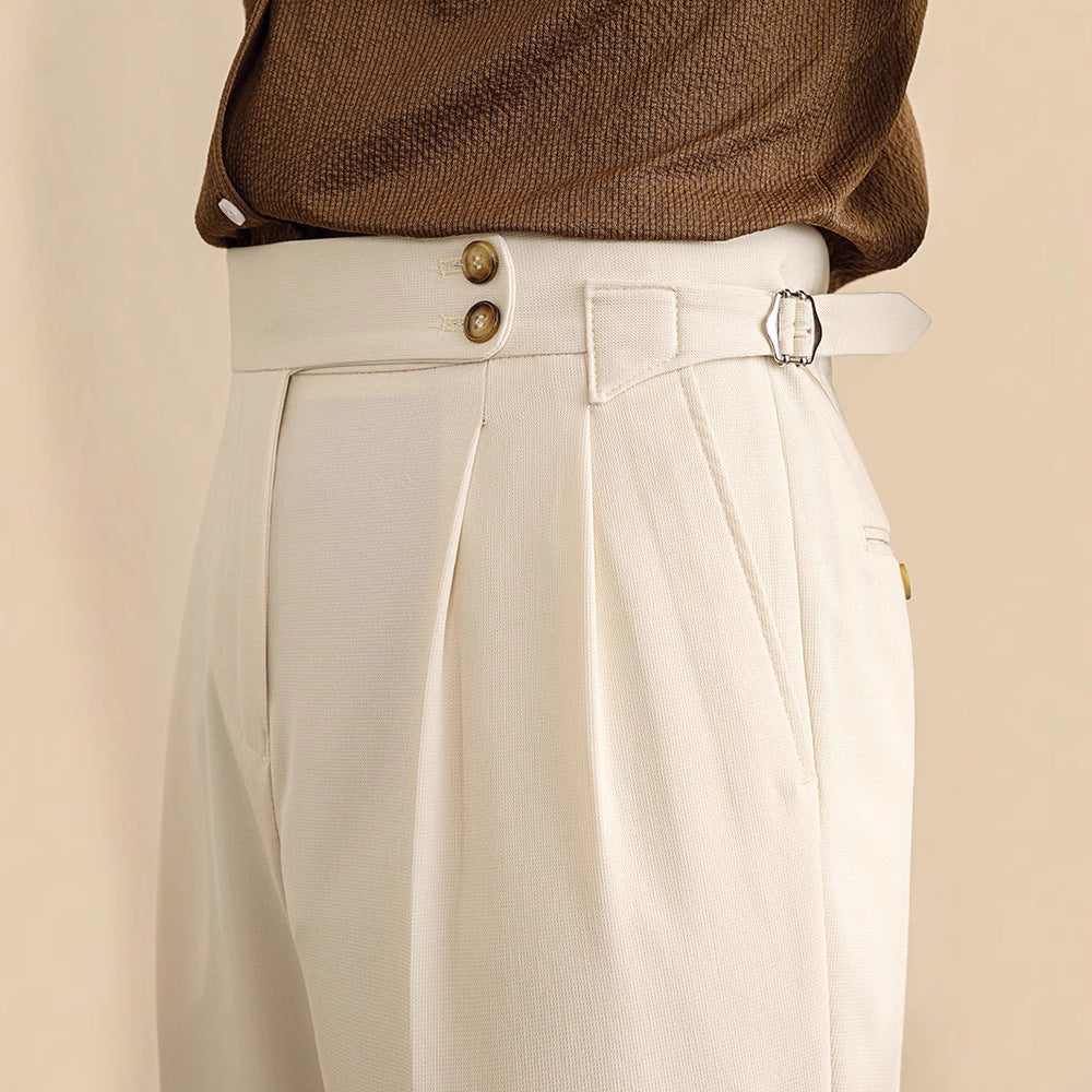 Pantalon taille haute à pinces marquées au style intemporel homme – Bastille