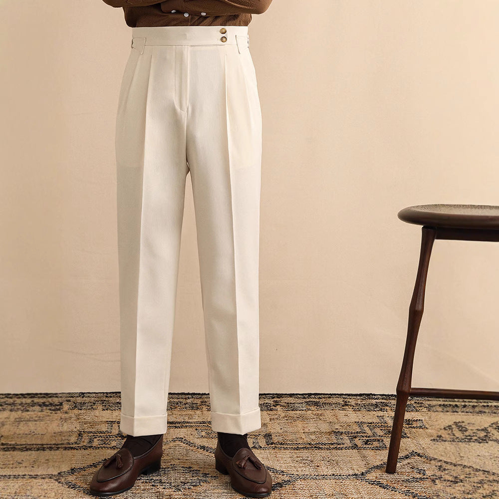 Pantalon taille haute à pinces marquées au style intemporel homme – Bastille