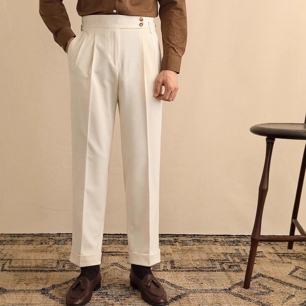 Pantalon taille haute à pinces marquées au style intemporel homme – Bastille