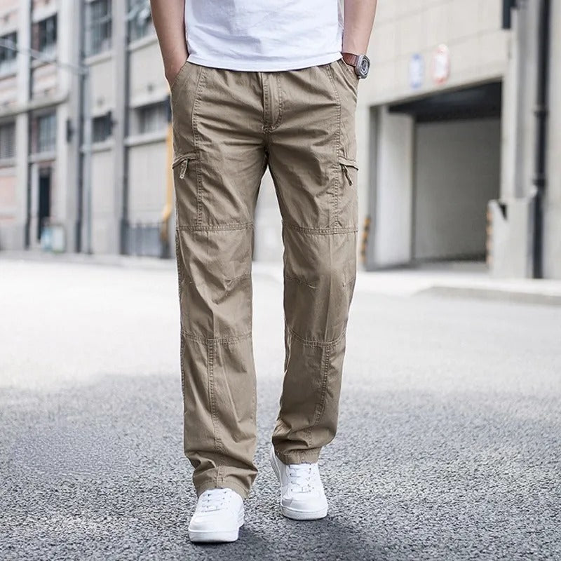 Pantalon coupe longue à poches latérales coutures apparentes homme – Cambremer