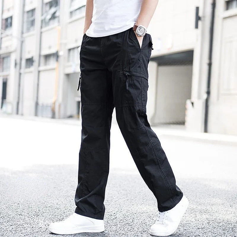 Pantalon coupe longue à poches latérales coutures apparentes homme – Cambremer