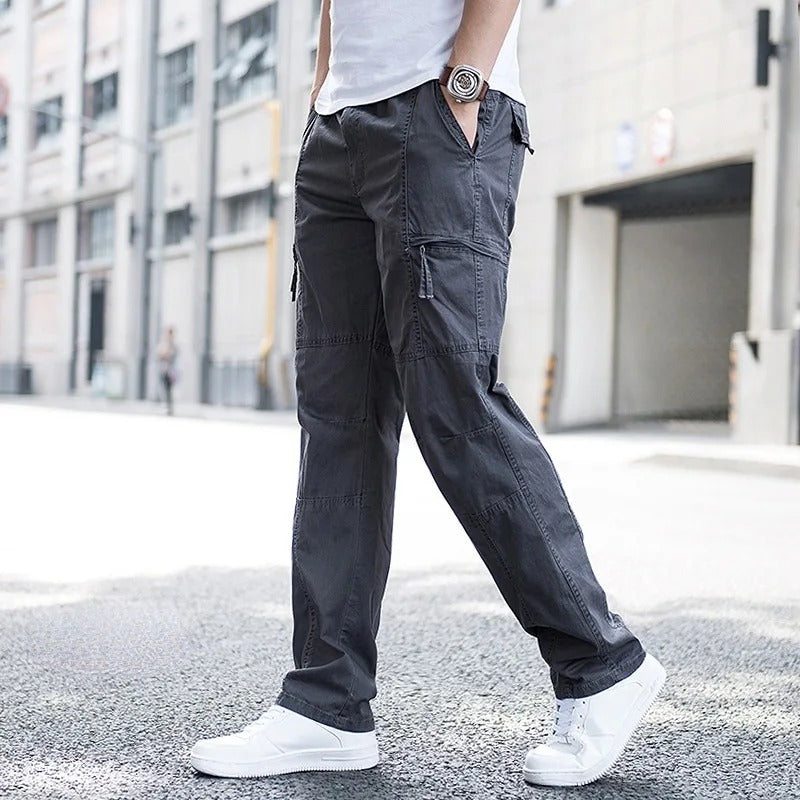 Pantalon coupe longue à poches latérales coutures apparentes homme – Cambremer