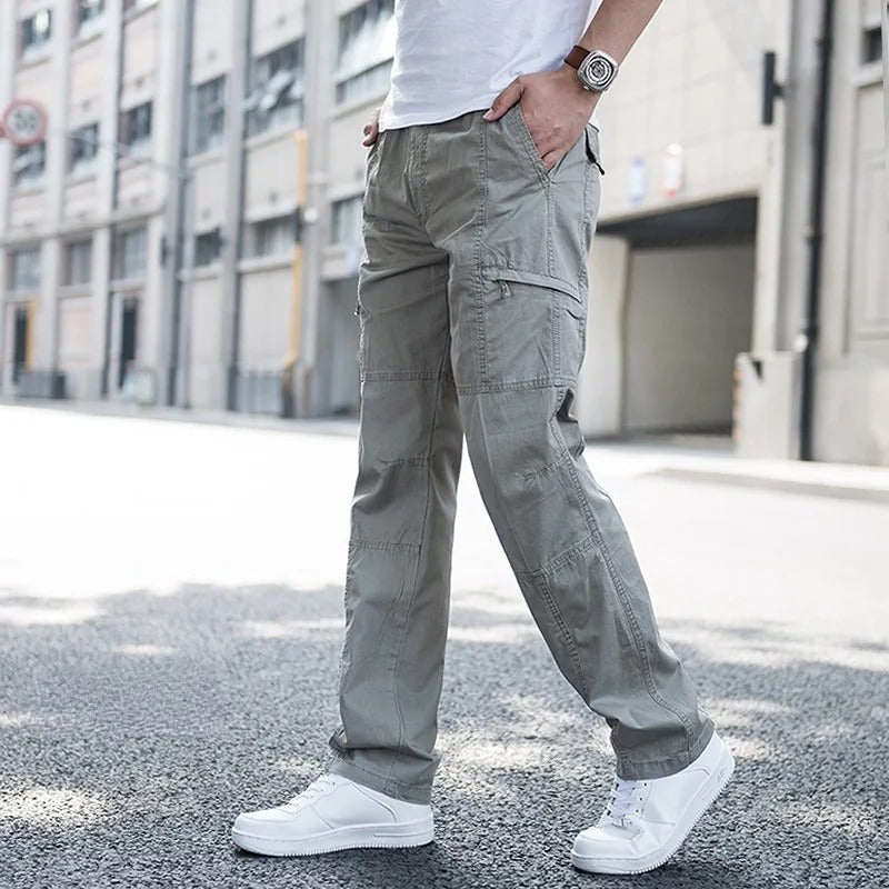 Pantalon coupe longue à poches latérales coutures apparentes homme – Cambremer