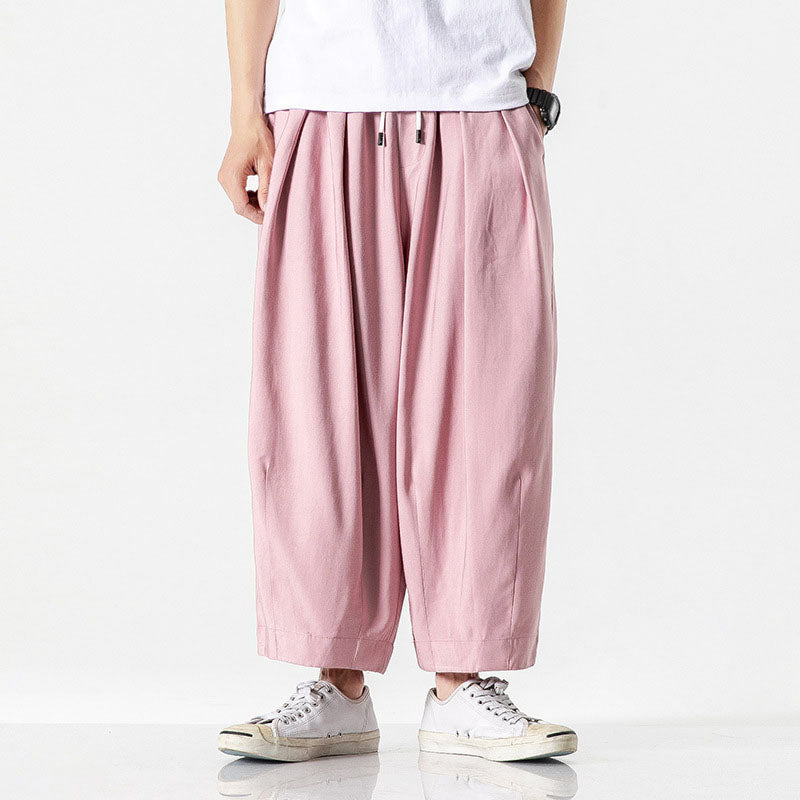 Pantalon taille élastique coupe ample à plis au style intemporel homme – Vars