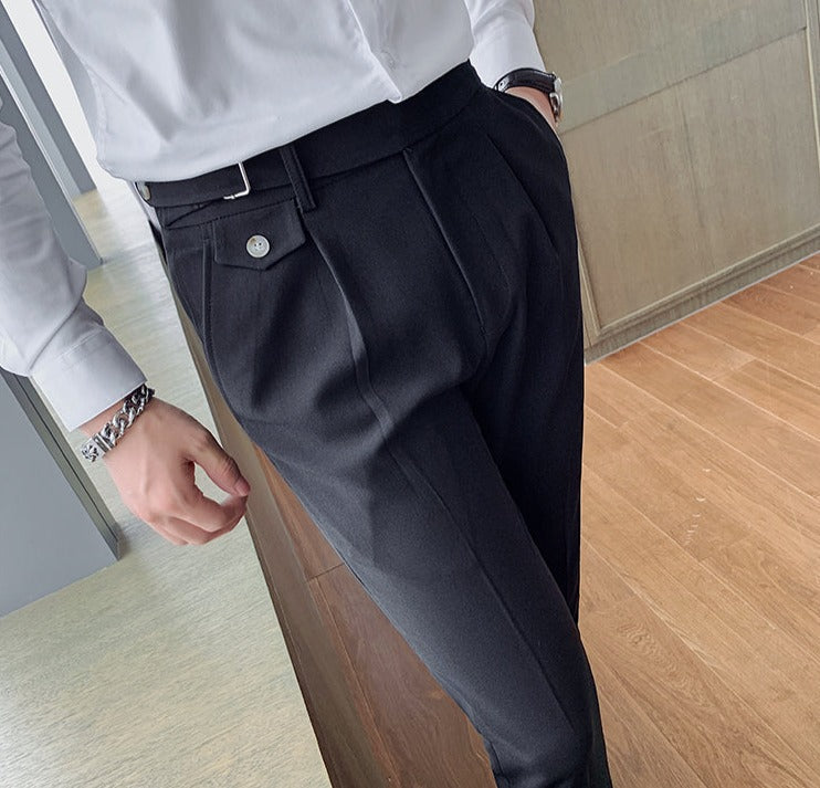 Pantalon habillé à pinces coupe fuselée