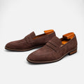 Mocassins penny en daim classiques à enfiler finition soignée homme – Serrant