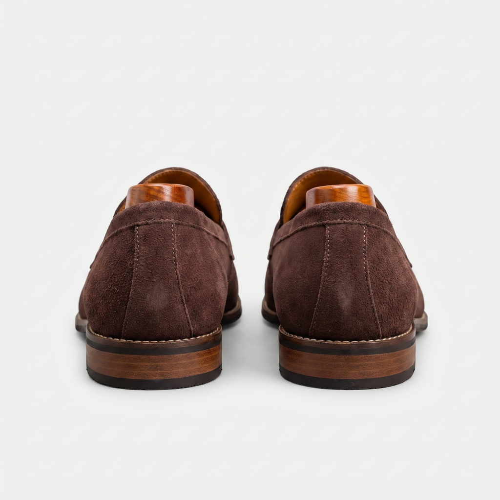 Mocassins penny en daim classiques à enfiler finition soignée homme – Serrant