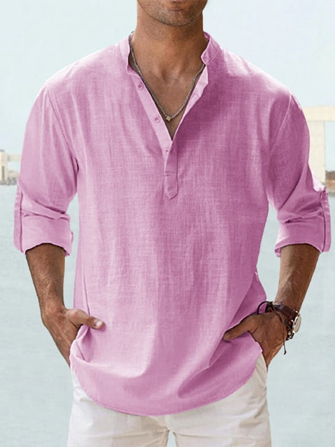 Chemise en lin légère manches longues décontractée homme – Bourges