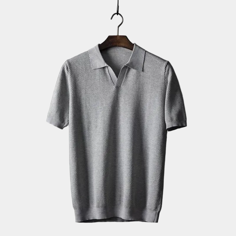 Polo en maille texturée col classique patte ouverte homme – Bagnoles