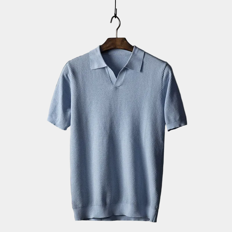 Polo en maille texturée col classique patte ouverte homme – Bagnoles