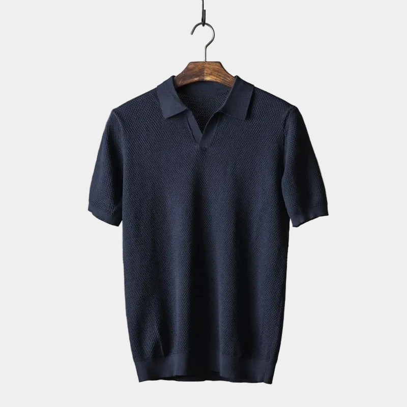 Polo en maille texturée col classique patte ouverte homme – Bagnoles