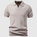 Polo en maille côtelée col ouvert manches courtes homme – Pouilly