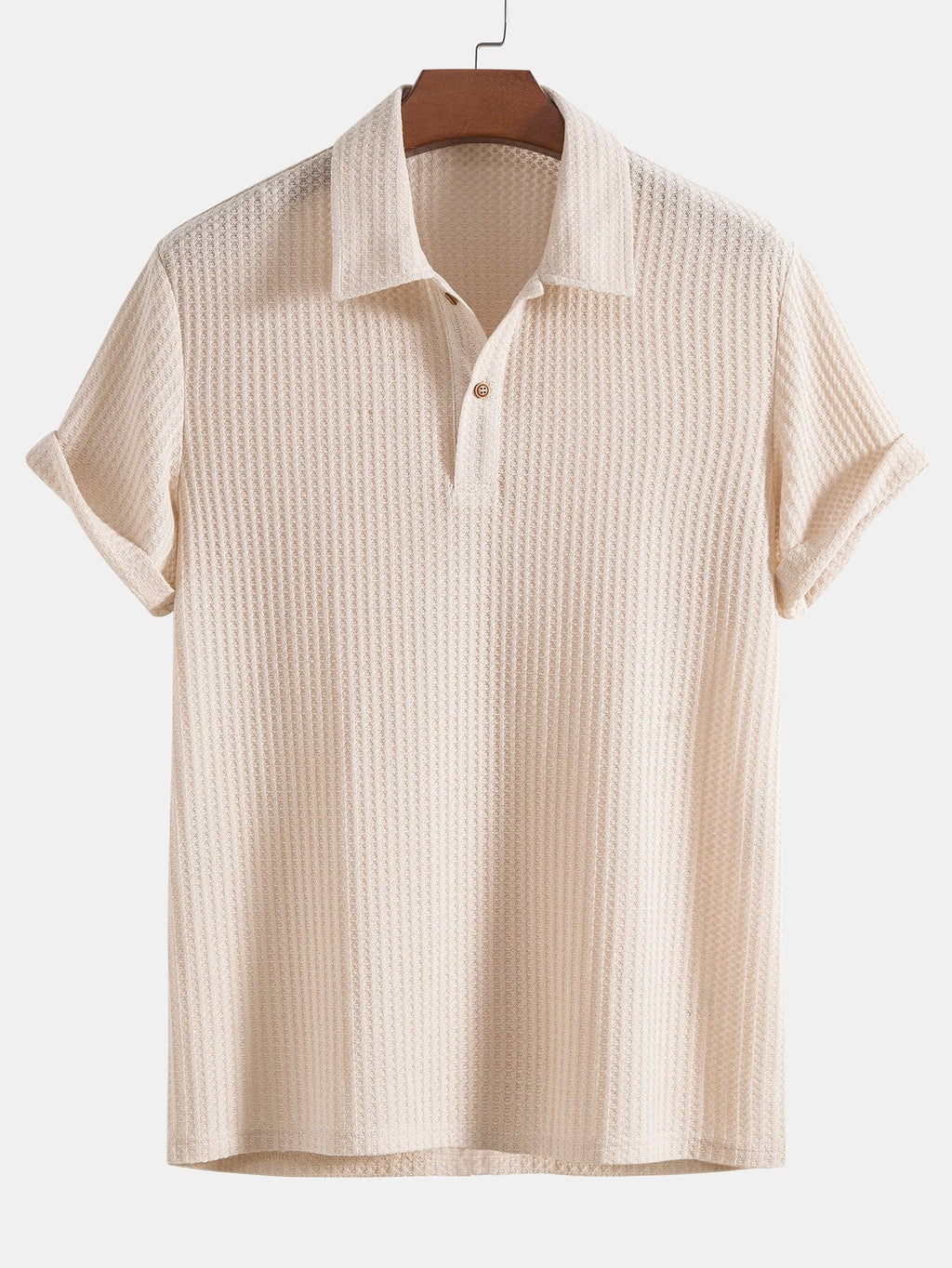 Polo manches courtes en maille gaufrée au style intemporel homme – Écoles