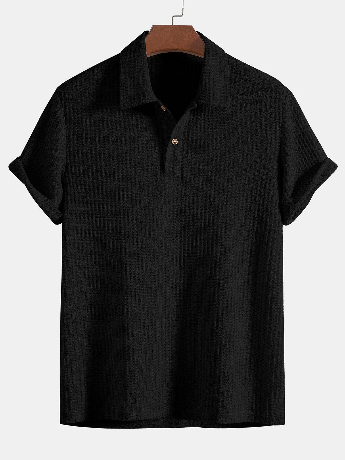 Polo manches courtes en maille gaufrée au style intemporel homme – Écoles