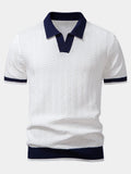 Polo manches courtes en maille texturée col ouvert homme – Batignolles