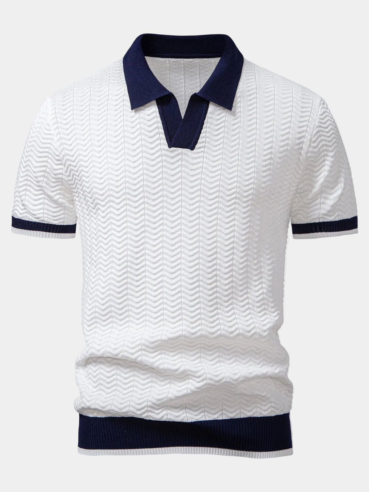 Polo manches courtes en maille texturée col ouvert homme – Batignolles