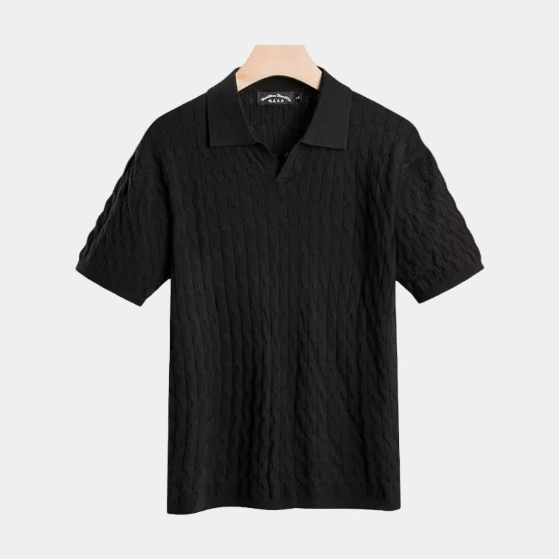 Polo manches courtes maille texturée à la finition soignée homme – Mont-Dauphin